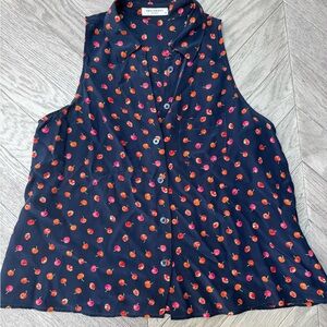 Equipment Sleeveless Top with Red and Pink Dots